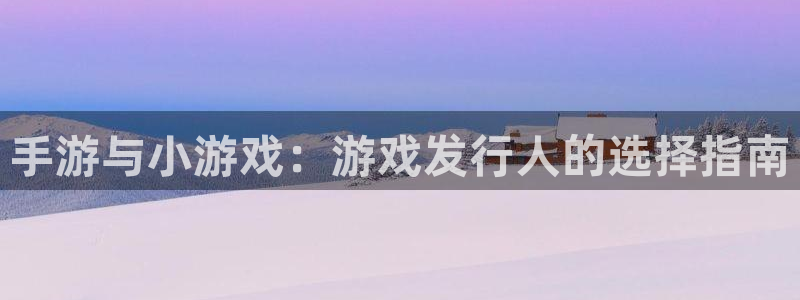 门徒平台注册中心电话：手游与小游戏：游戏发行人的选择指南